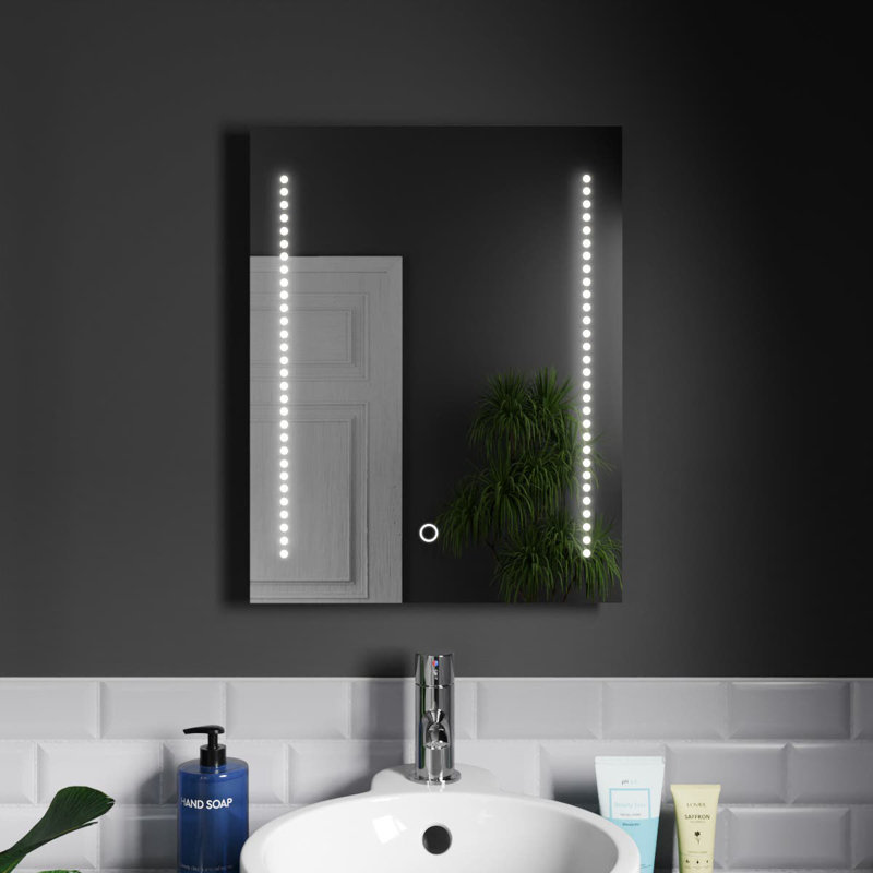 Rectangle LED Bathroom Mirror Fog Free Touch Sensor, 39 cm H x 50 cm W
