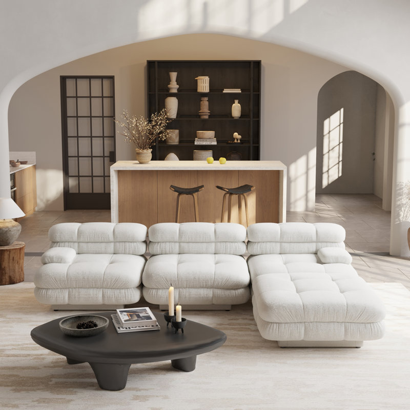 Canapé modulaire en velours modulaire Urban, Beige