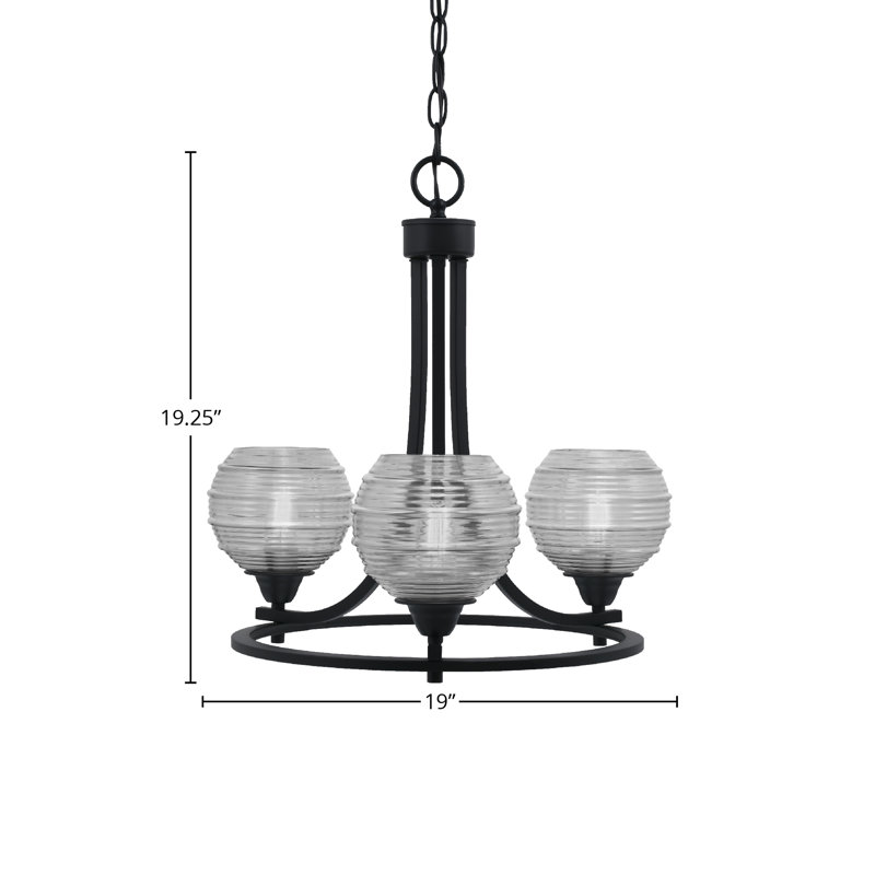 Paramount 3 Light Uplight Chandelier, Gray