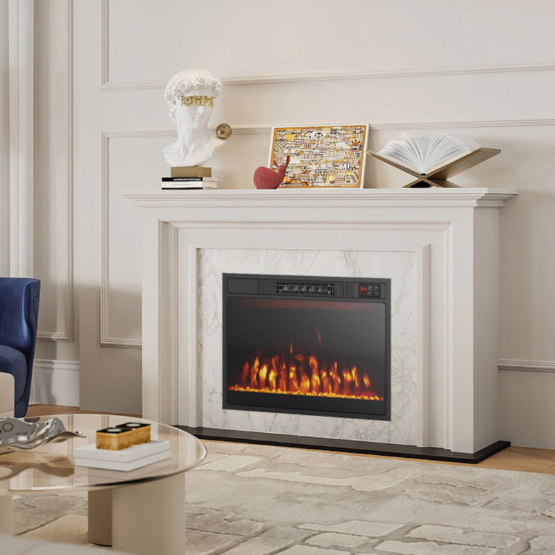 23 in. Electric Fireplace Insert with 3 Flame Colors & Brightness Levels, Timer, Flame and Heat Work Separately