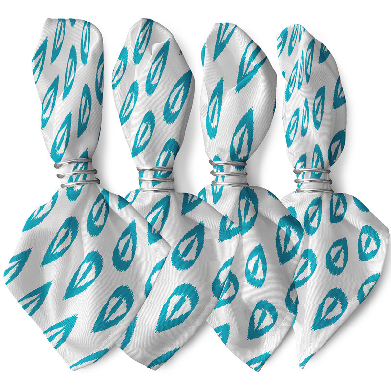 Ensemble de serviettes 4 pièces Melchior Ikat Tears, Turquoise