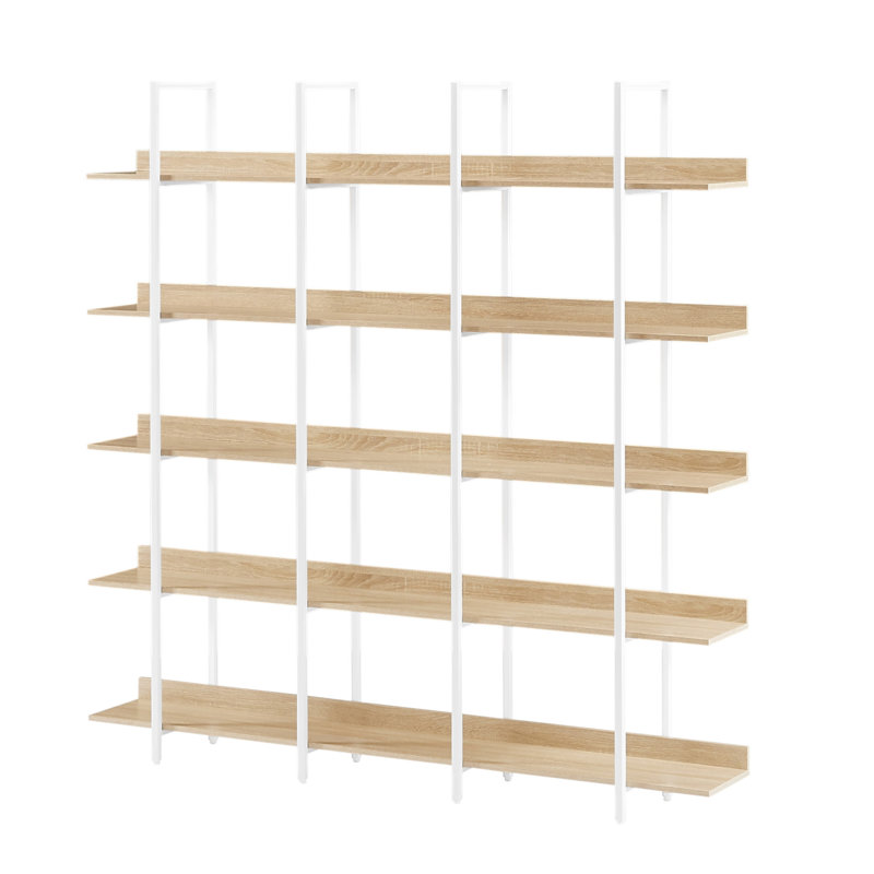 Bibliothèque à 5 niveaux pour bureau à domicile, Blanc