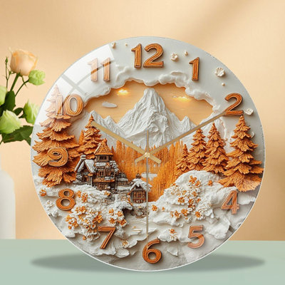 Horloge murale Winter Mountain