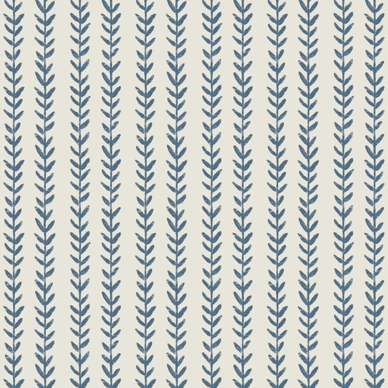 Knipe Upholstered Scalloped Bed, Twin, Vine Stripe Dusty Blue
