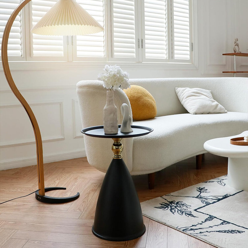 Table d'appoint ronde avec table d'appoint moderne et petite table d'appoint, Noir