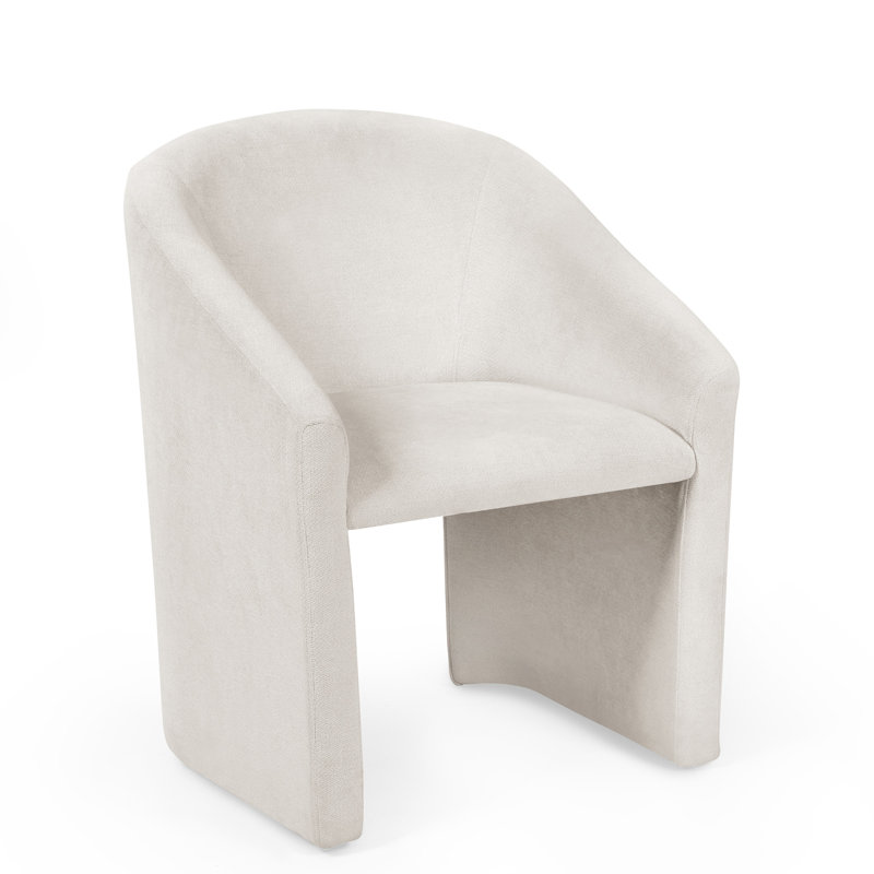 48cm H Polyester Upholstered Full Back Accent in Cream