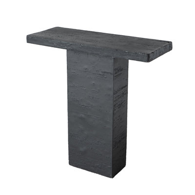 35.5X14x35.5" Black Rectangular Coffee Table With Pedestal Base
