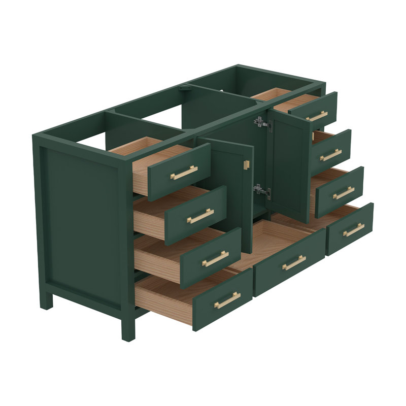 Meuble-lavabo autoportant 60 po avec comptoir simple en bois massif 60 po, 60"