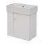 Meuble-lavabo flottant moderne de 21,6 po avec lavabo en céramique - parfait pour les petites salles de bain, rangement à gauche