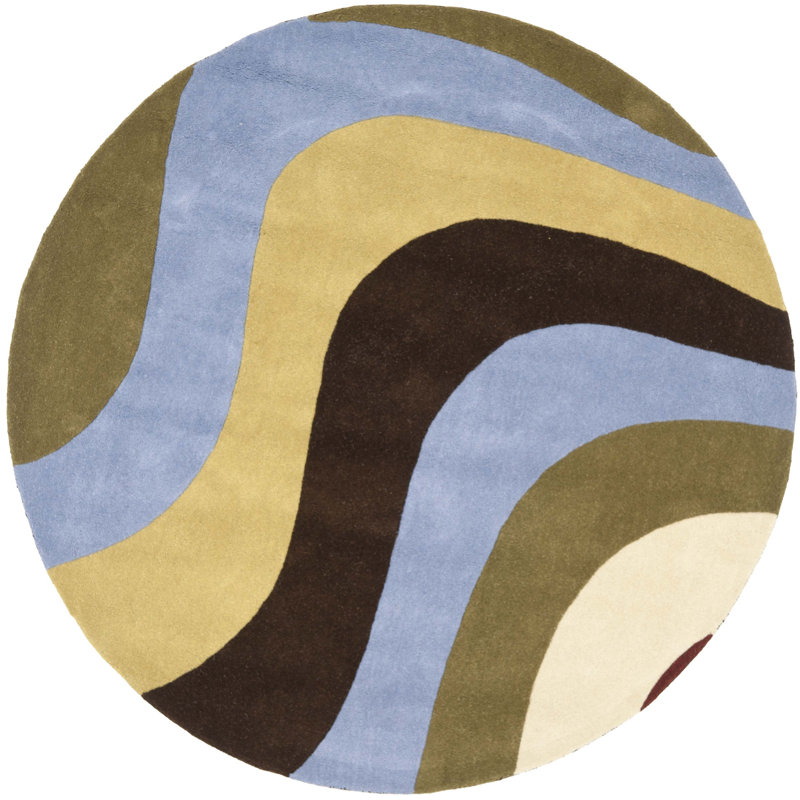 Tapis en laine touffeté à la main Charbonneau Drive, Rond 5 pi 9 po