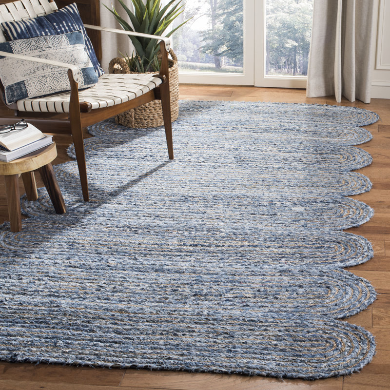 Zeitler Hand Woven Jute, Cotton Rug, Rectangle 6' x 9'