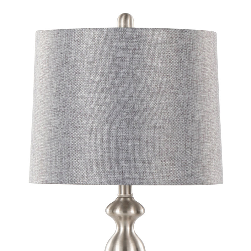 Ensemble de lampes de table Pennsylvania, Nickel brossé, Gris