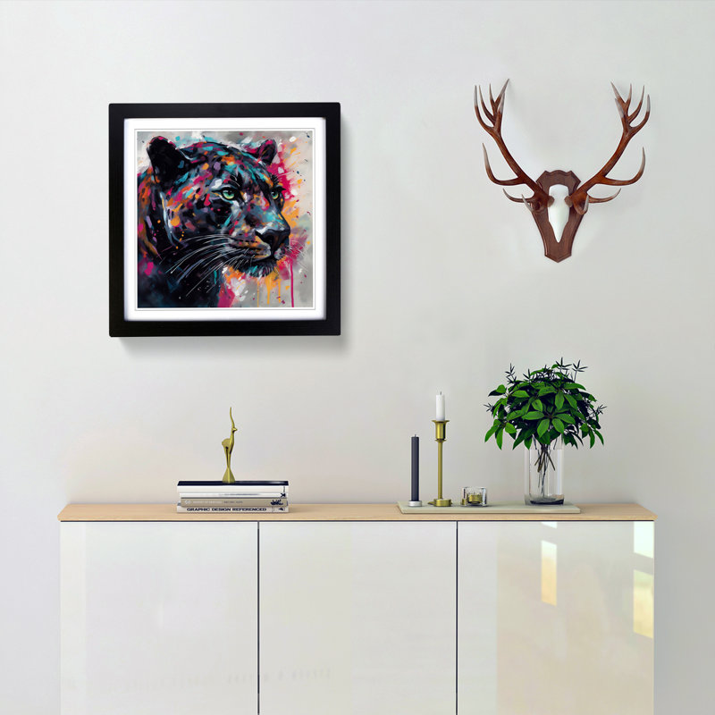 Panther - Framed Print, Black