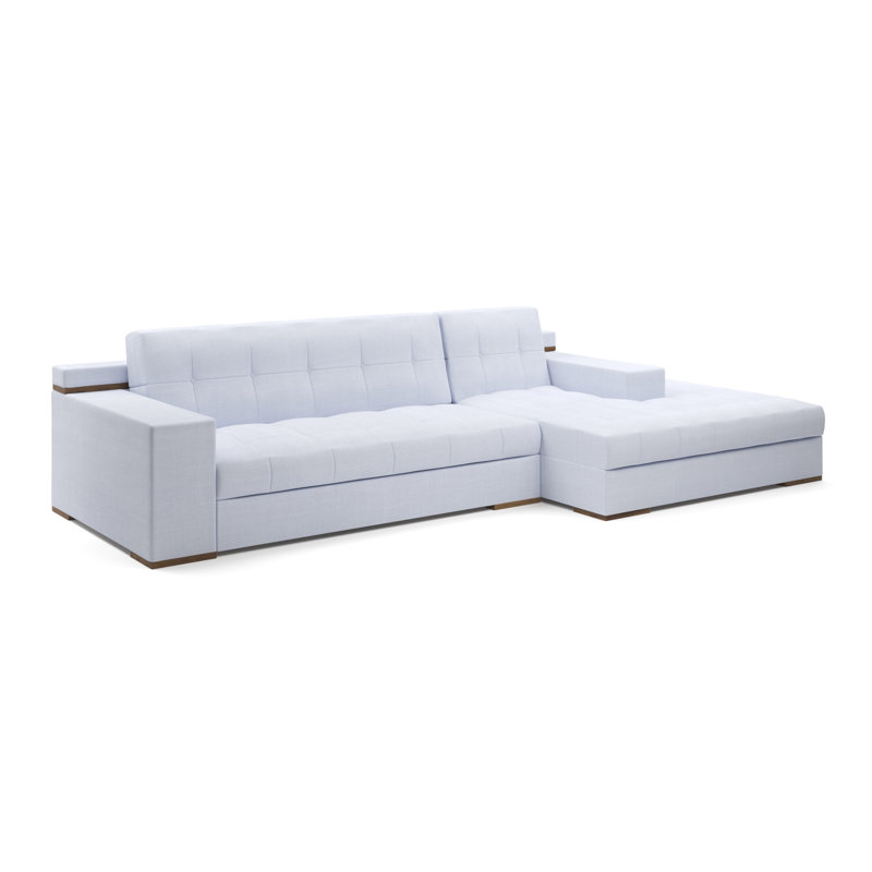 Indio Sectional With Bench, White Polyester Blend