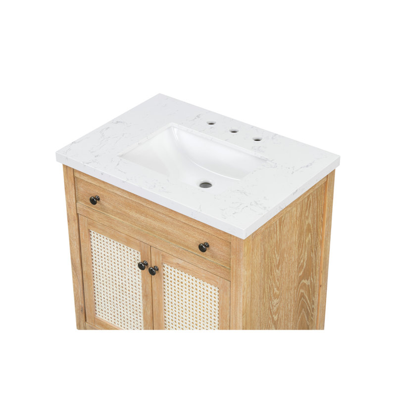 Meuble-lavabo à panneaux 31 po avec dessus en pierre reconstituée (7508VB37 + 7721VT31)