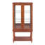 Armoire à tablettes en noyer: tablettes réglables, portes en verre trempé, portes magnétiques à 3 niveaux: pieds en bois massif, structure, panneau arrière en miroir