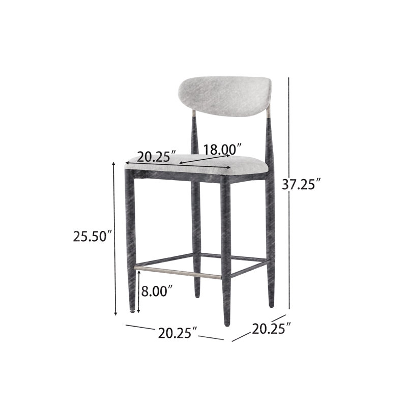 Ensemble de 2 tabourets de comptoir sans accoudoirs