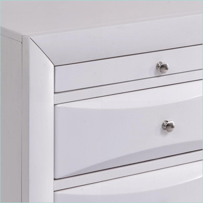 Table de chevet blanche avec 2 tiroirs et plateau supérieur