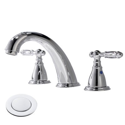 Widespread 2-handle Bathroom Faucet with Drain Assembly