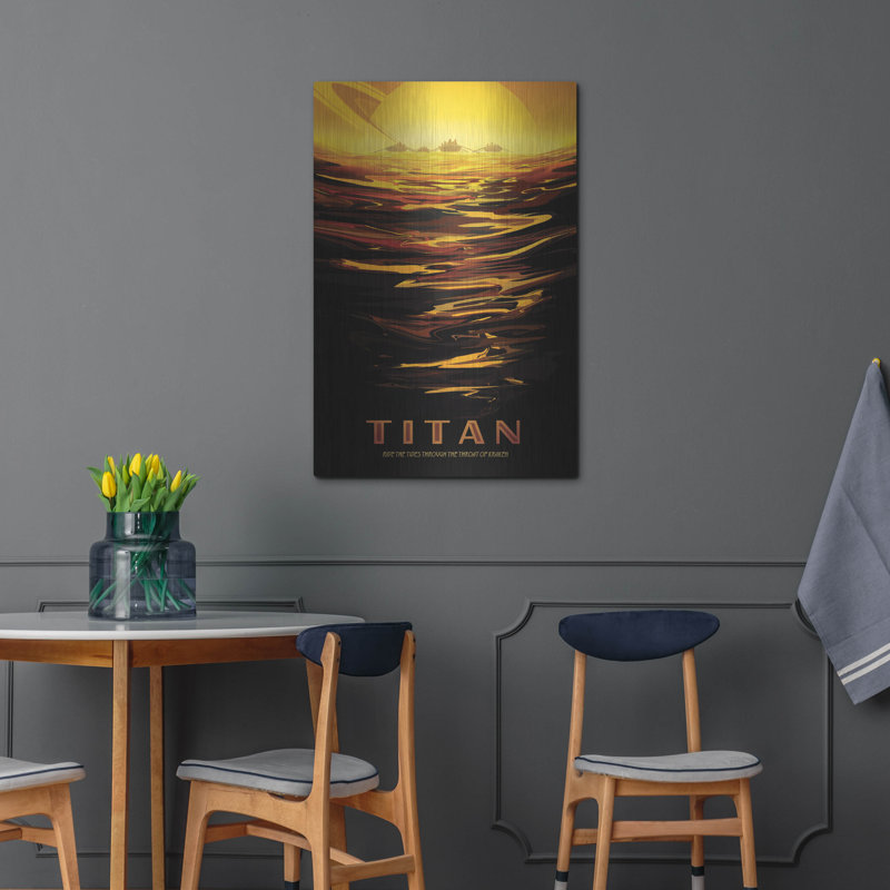 Luxe Métal Art «Visions Of The Futur Titan», «Meta» Visions Of The Futur Titan, par la NASA, H 36 po x l 24 po