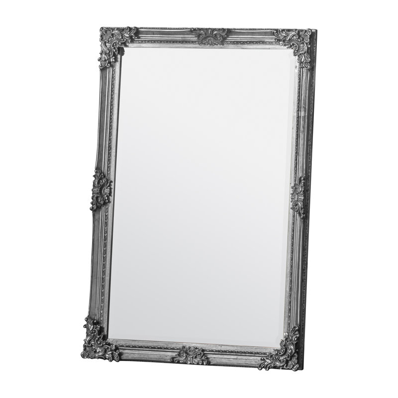Aamna Wood Flat Mirror, Black, 70 cm H x 103 cm W