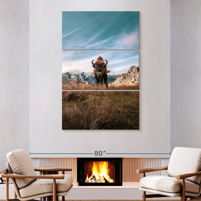 Bison, 74" H x 48" W