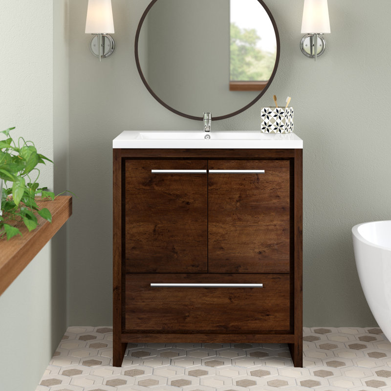 Ninel 29.5'' Single Bathroom Vanity with Acrylic Top