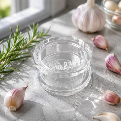 cup sleeve Mincer Food-Grade Plastic Clear Manual Garlic Mincer Crusher Tool For Garlic