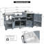 Îlot de cuisine extérieur 75,4 po, chariot à roulettes pour œuf vert XL, plateau en acier inoxydable-431877858