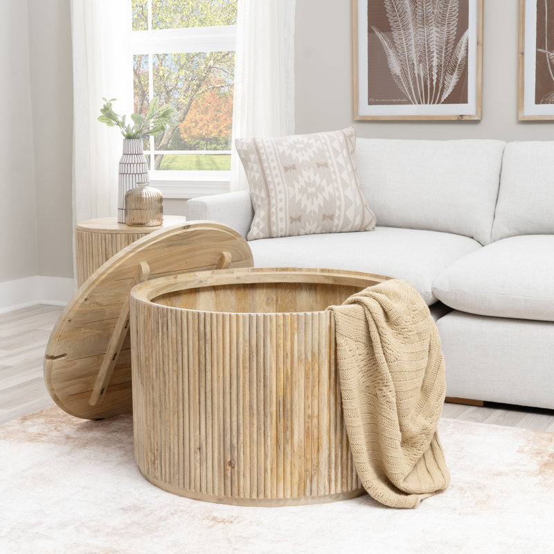Table basse avec couvercle Sutton Naturel