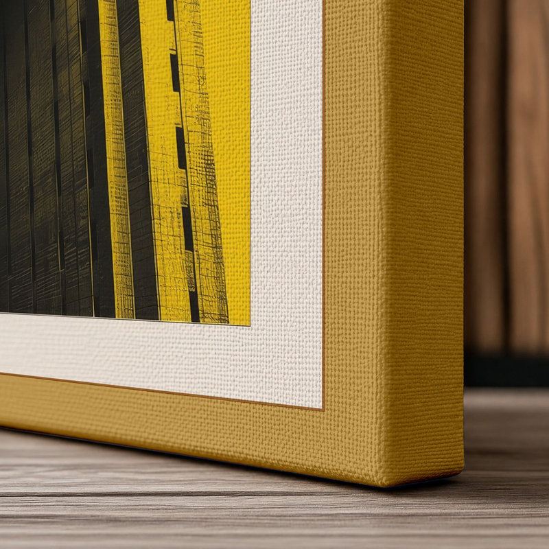 Towers Industrial - Wrapped Canvas, 30x20 - 76.2 x 50.8 cm, Ochre Border