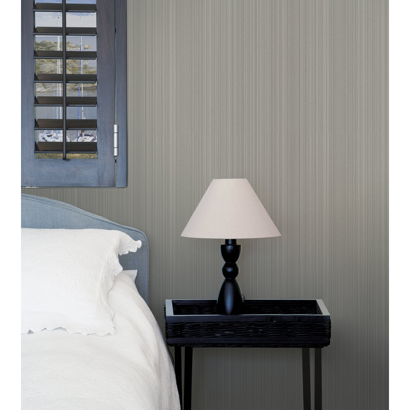 Boutique Textured Stripe Wallpaper Roll, Brown