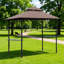 Pavillon de jardin avec double toit et auvent pour barbecue