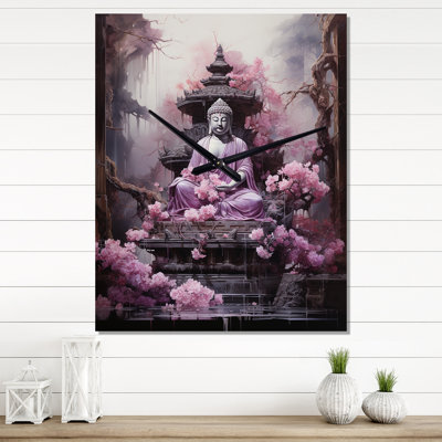 Pink Buddhism Buddhist Chanting - Buddhism Wall Clocks