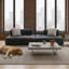Ensemble de canapés modulaires 125,5 po, canapé de sol profond avec coussins amovibles, canapé lounge convertible sans accoudoirs, canapé de salon en mousse souple pour appartement, sièges de sol modernes et minimalistes de style tatami, ensemble de sièges modulaires rembourrés gris foncé