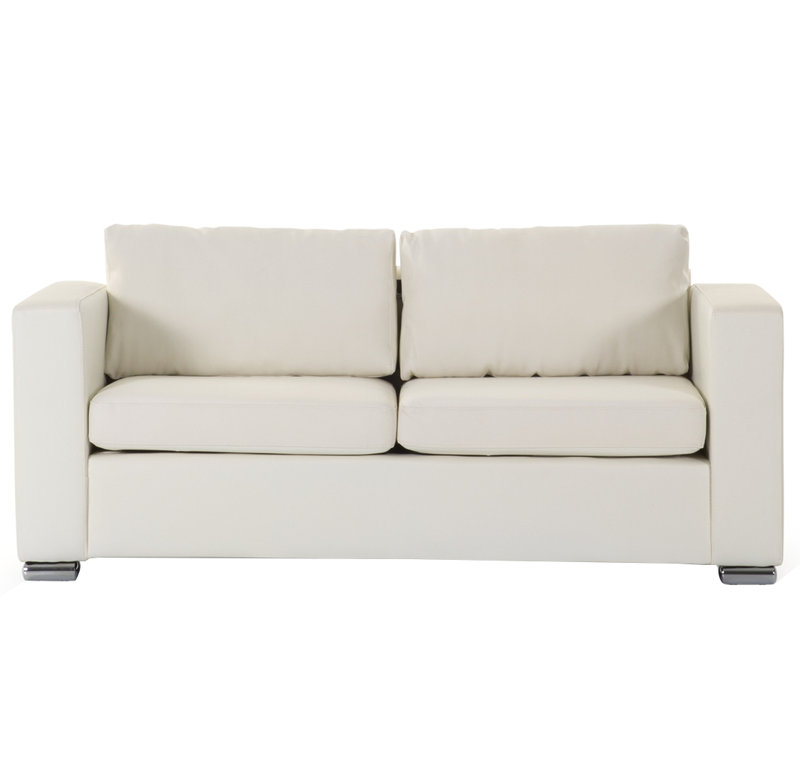 72.83'' Leather Sofa, Beige