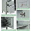 Meuble-lavabo gris en bois massif pour salle de bain avec lavabo en céramique, bac rabattable, tiroir simple, fermeture en douceur de 12 po, fonction lisse, - en gris, rangement triple encastré, patins antidérapants,