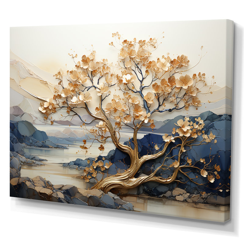 «Gilded Beauty Maple Tree I», art mural sur toile érable, Toile tendue, H 24 po x l 32 po x P 1 po