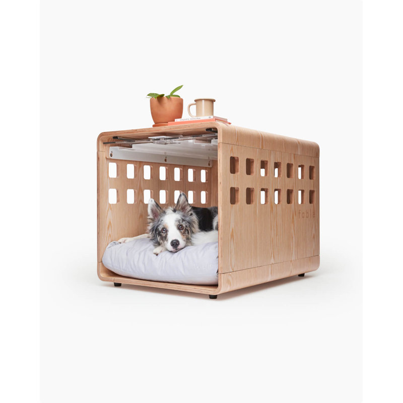 Fable Pet Crate, Medium (25" H x 24" W x 34" D), Signature Ash