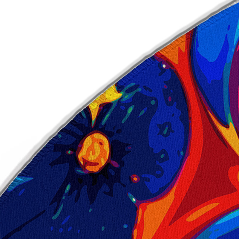 Tapis d'intérieur et d'extérieur Vivid Bloom, Rond 5 pi