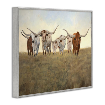 Family of Longhorn Cattle Giclee Art, design by Kathy Winkler