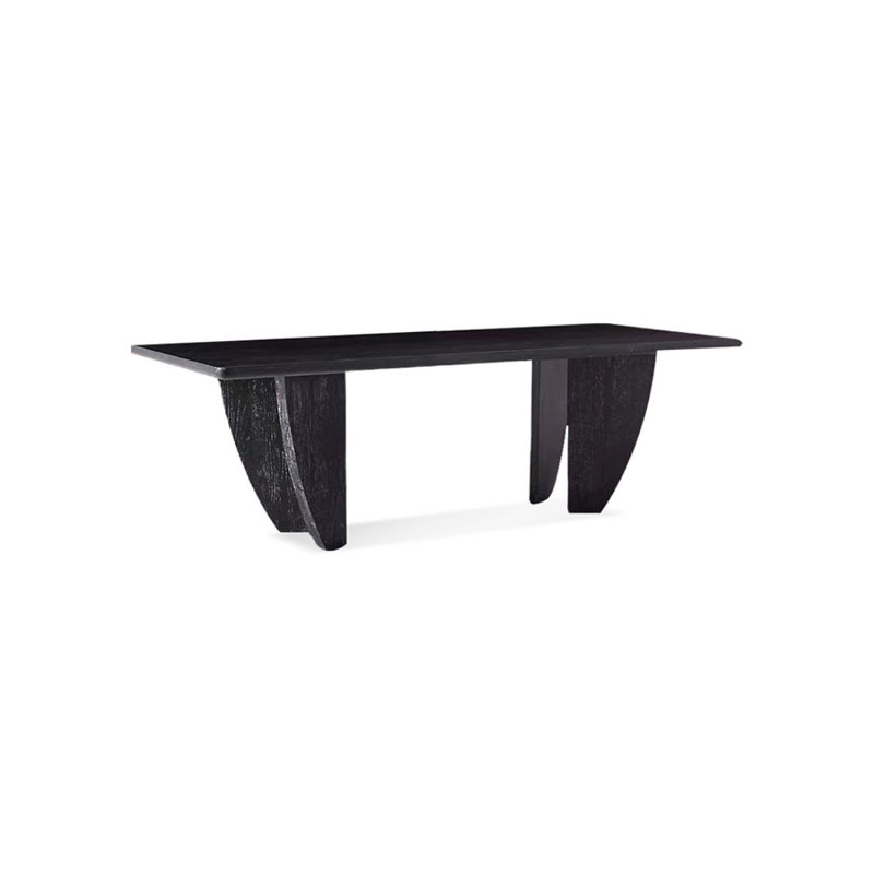 Bureau rectangulaire en bois massif noir, H 29,53 po x l 55,12 po x P 27,56 po