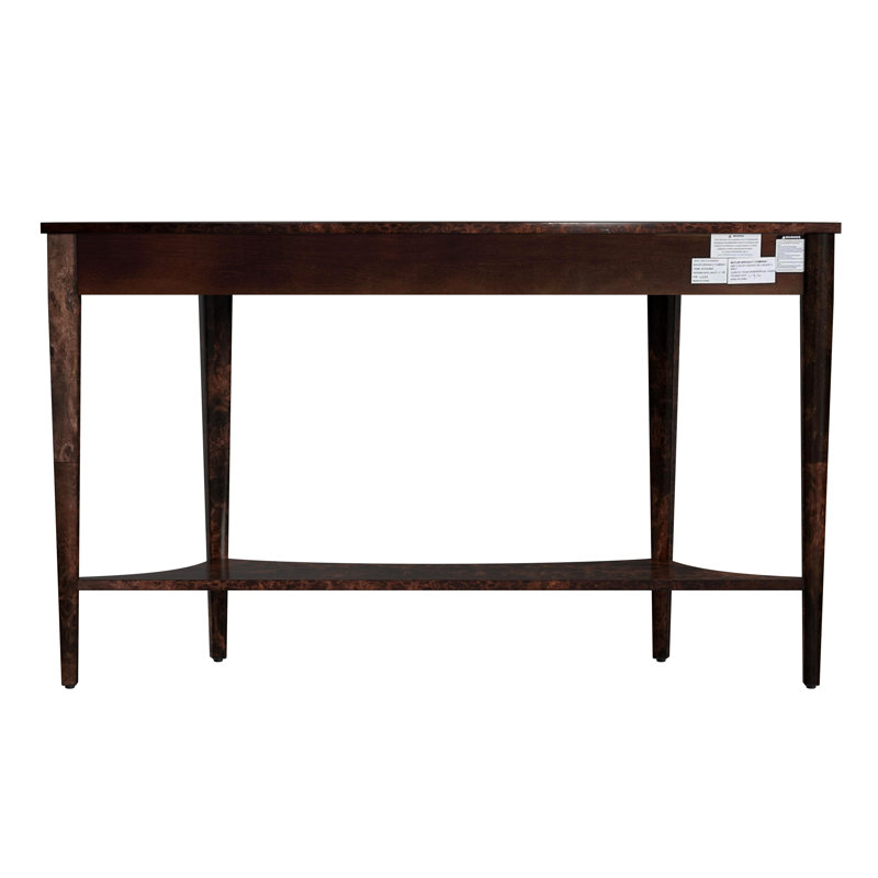 Astor 54"W Demilune Console Table, Dark Burl