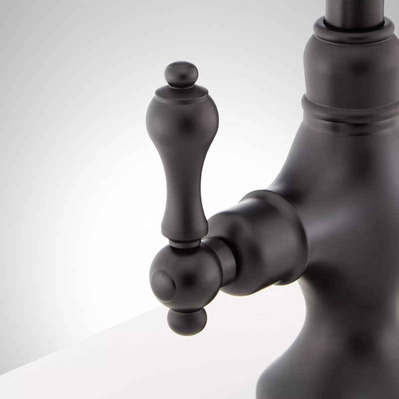 Isabel Double Handle Single Hole Bar and Kitchen Faucet, Matte Black