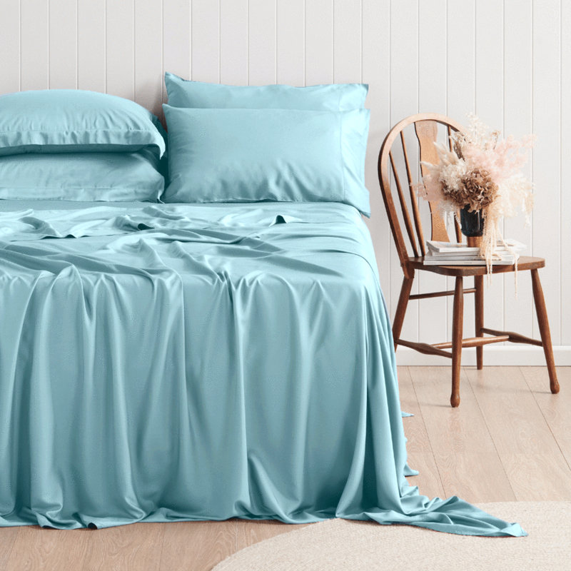 Ensemble de draps 6 pièces en rayonne de qualité supérieure - doux et respirant, Turquoise