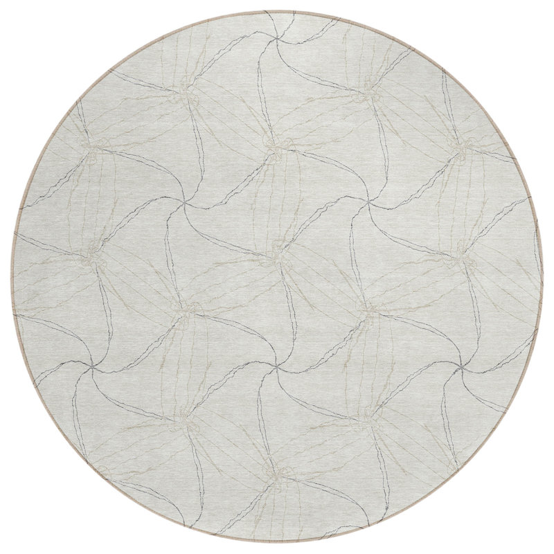 Tapis rond 8 po taupe