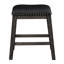 Hauteur du comptoir de 2 tabourets gris, siège en similicuir noir et garniture cloutée remarquable pour le coin repas, 2 tabourets, bois
