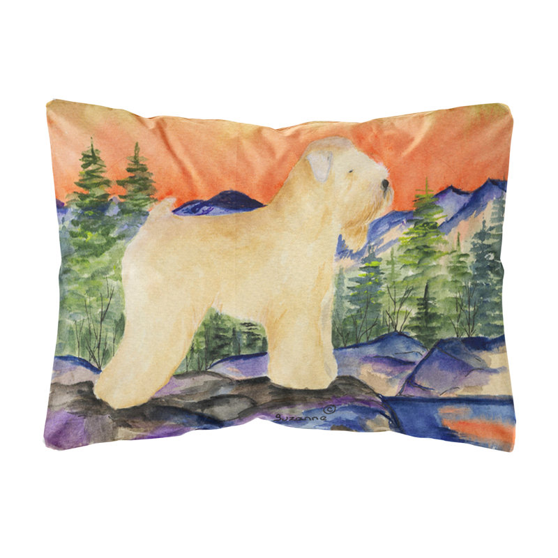 Coussin décoratif intérieur/extérieur doux revêtu Wheaten Terrier