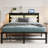 Heavy Duty Full Size Bed, Lights, , Storage, Noise- Bedroom Solution Platform Bed Frame, Headboard Charging, Serene-1148508627-1148508626