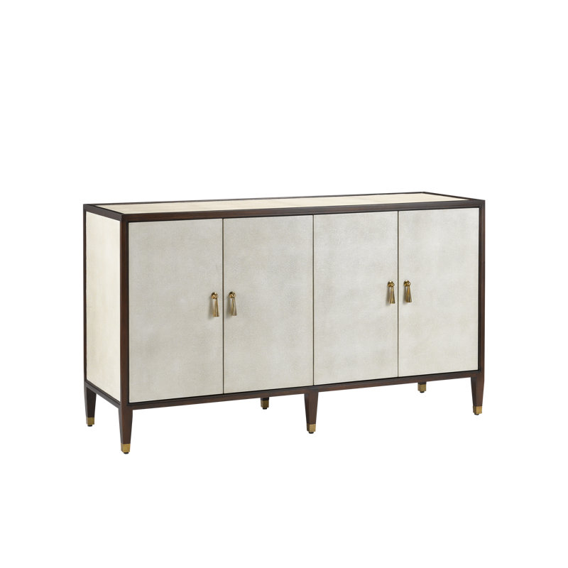 Evie 60.25'' W Sideboard, Ivory, Dark Walnut, Brass